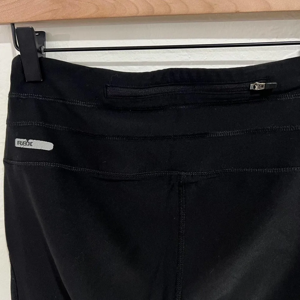 RBX Black Reflective Mesh Leg Cropped Leggings Size Small - Image 4