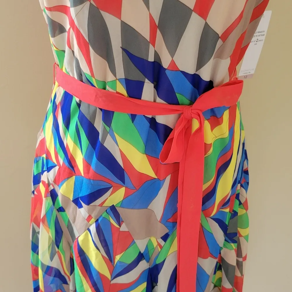 Robbie Bee geometric chiffon dress size 12 - Image 4
