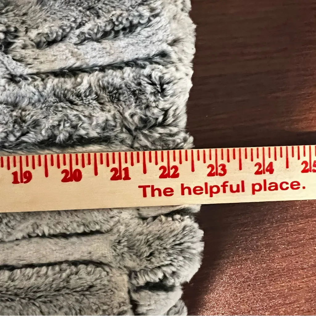 Fever Faux Fur Lined Jacket Size L Gray Furry Plush Super Soft Party Luxe Size L - Image 11