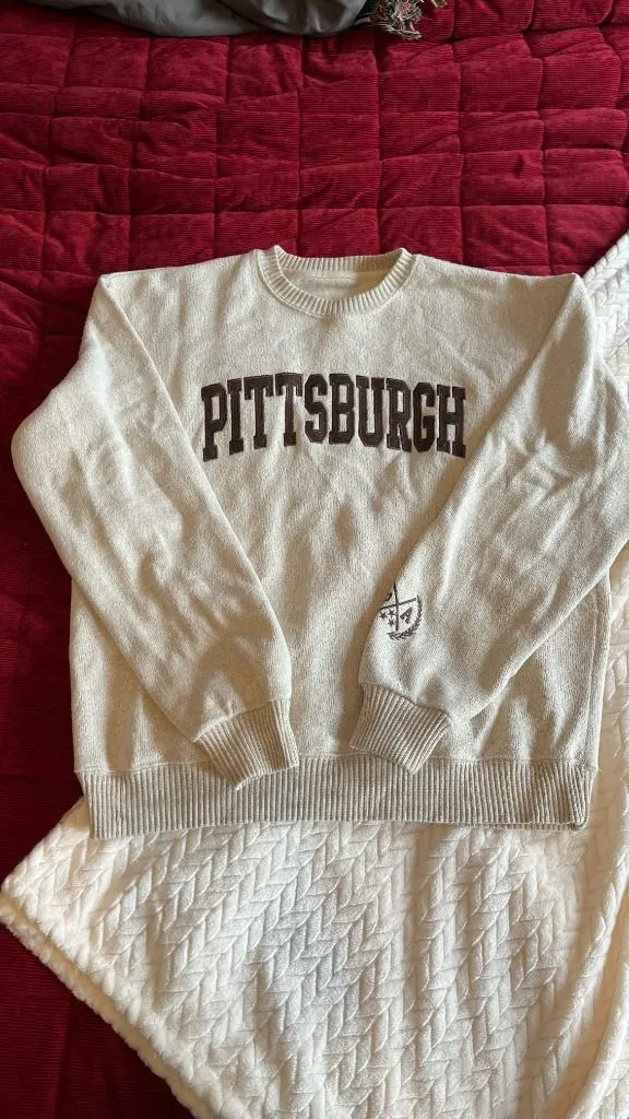 Brown Embroidered Pittsburgh Sweater XL - Image 4