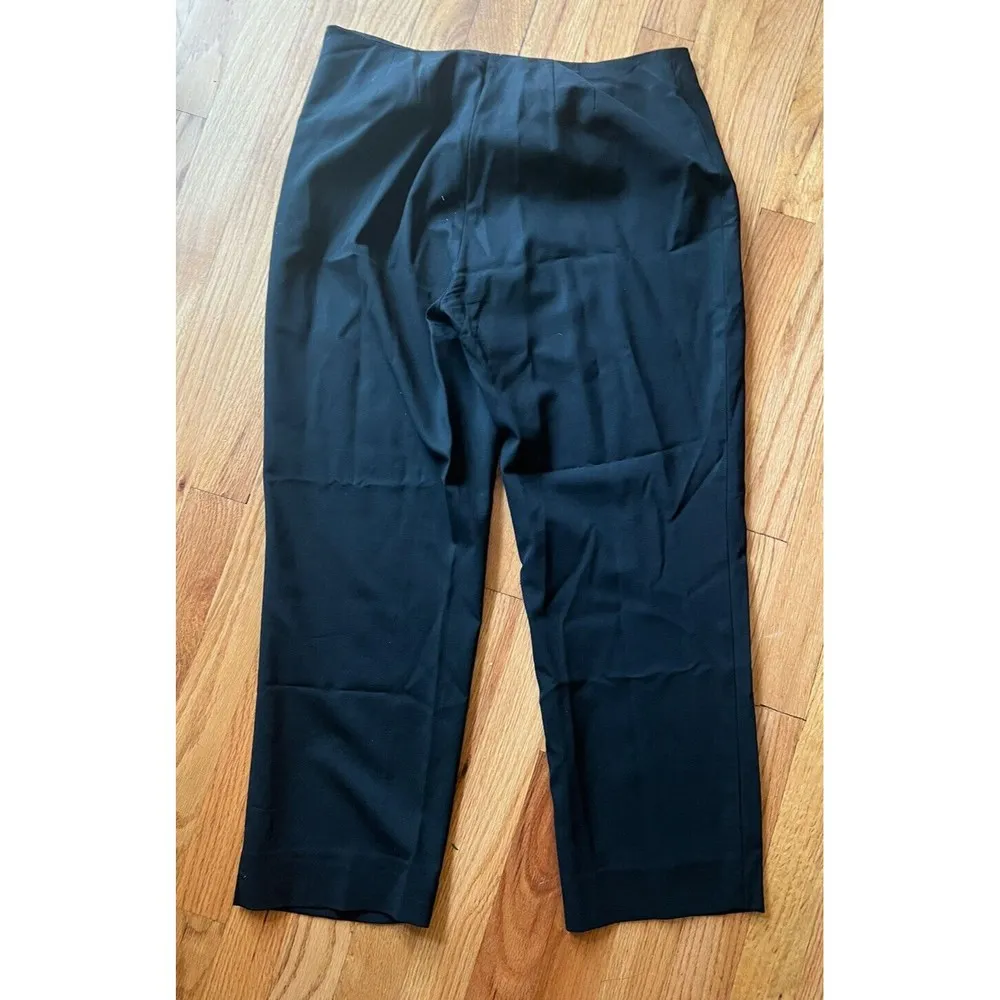 St. John  Caviar Black Flat Front Cropped Dress Pants Size 6 ? Imported Fa… - Image 3