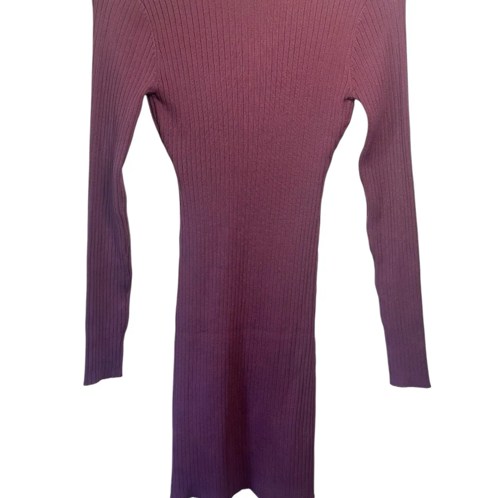 Love Tree Mauve Long Sleeve Sweater Dress with‎ Collar Size S NWOT Bodycon Fall - Image 2