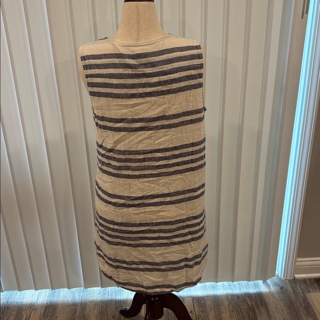 Beach lunch lounge size large linen cotton blend beach dress swimsuit coverup - Image 3