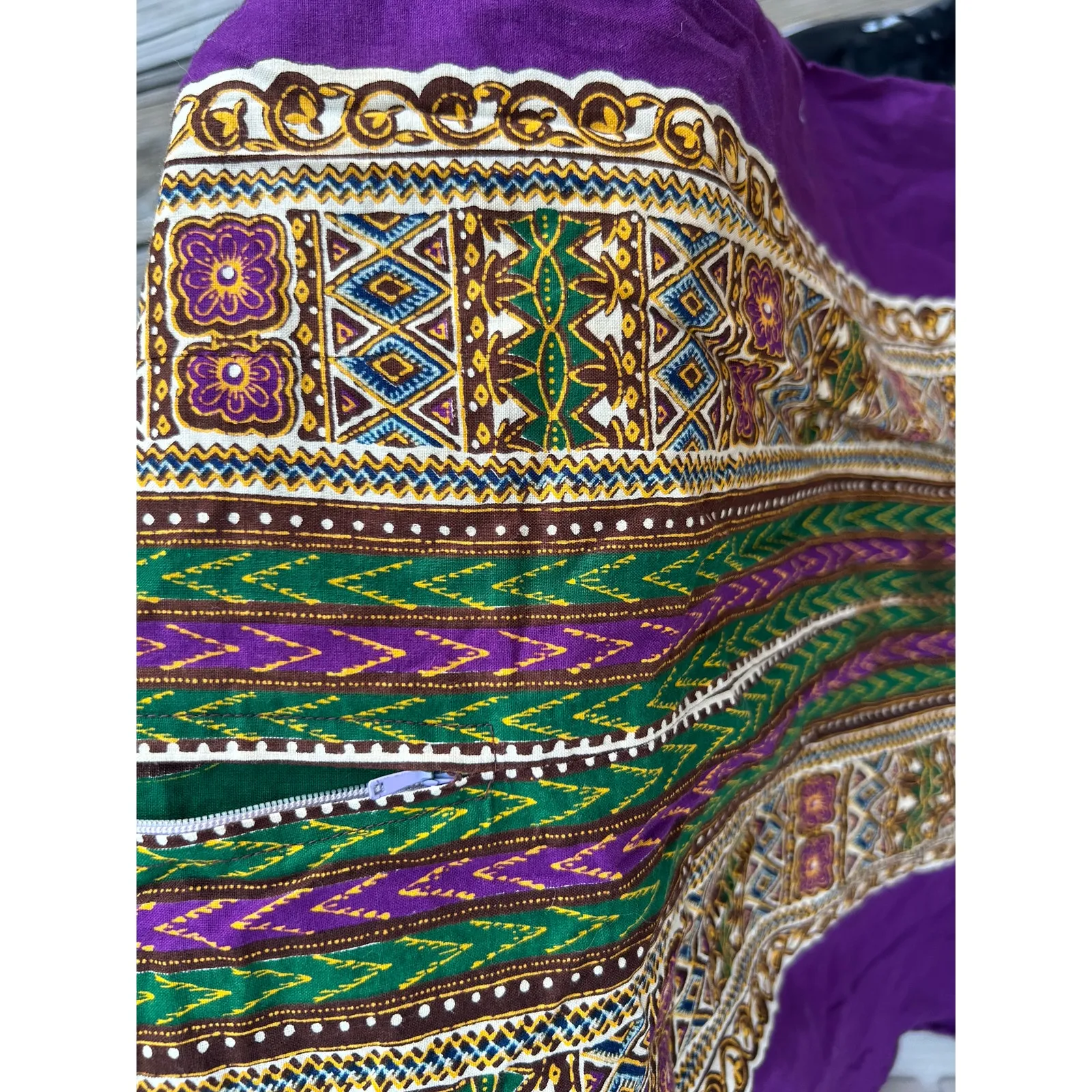 Vintage 70s Dashiki Kenya African Tunic by Waltz Colorful Tribal 38x56 Hippie Purple - Image 11