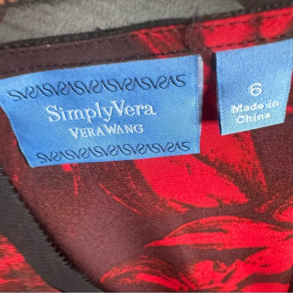 Simply Vera Wang Black and red empire waist layered ruffle dress size 6 NWOT - Image 6