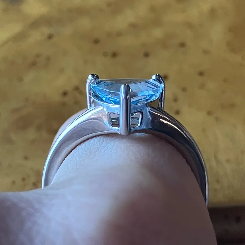Sky Blue Topaz Sterling Silver Ring Size 8 - Image 2