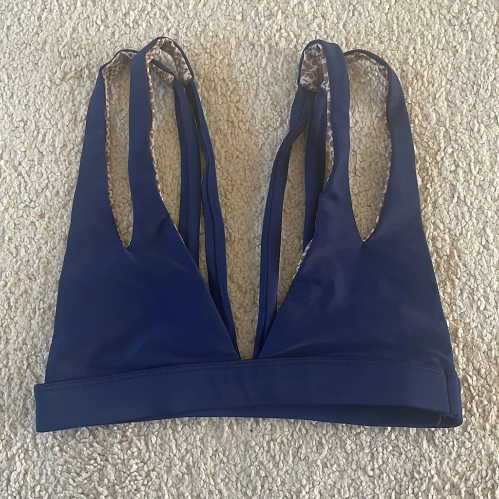 Acacia Swimwear Plantation Bikini Top in Ocean Blue - Image 3