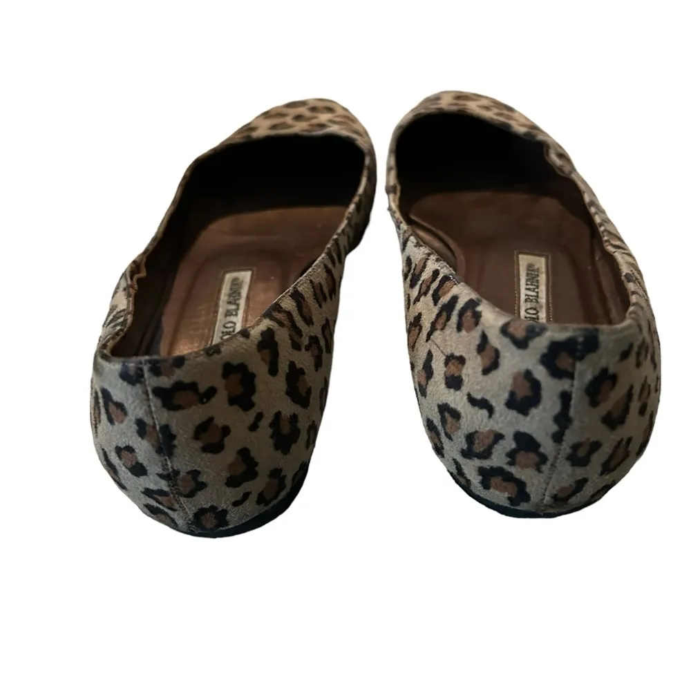 Manolo Blahnik Leopard Calf Hair Size 37 Classic Ballet Flats Animal Print. - Image 3
