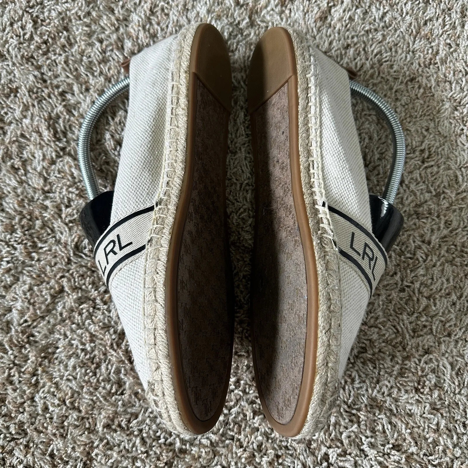 LAUREN Ralph‎ Lauren Women's 10 Carlee Caylee Loafers Espadrille Woven Oatmeal - Image 4