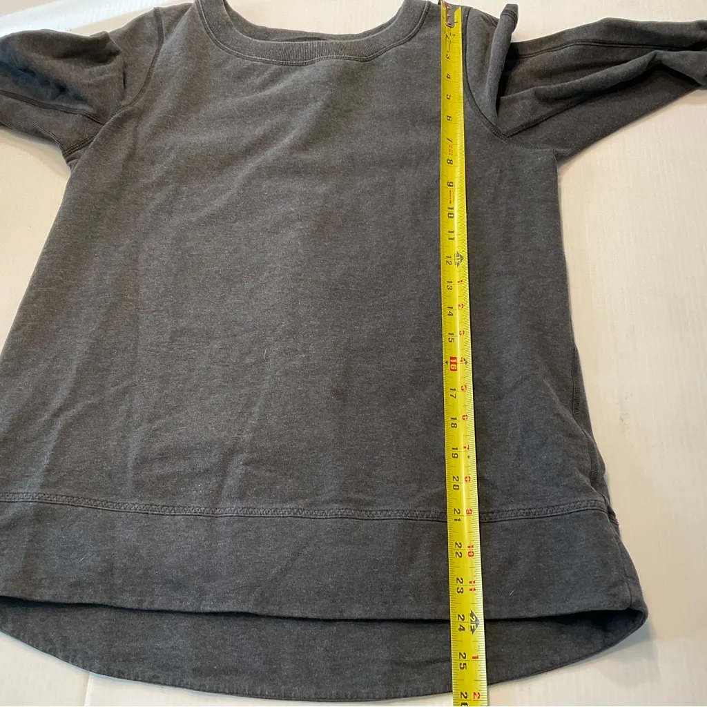 Lululemon Exhalation Pullover Heathered Black Women Sz 2/4 - Image 7