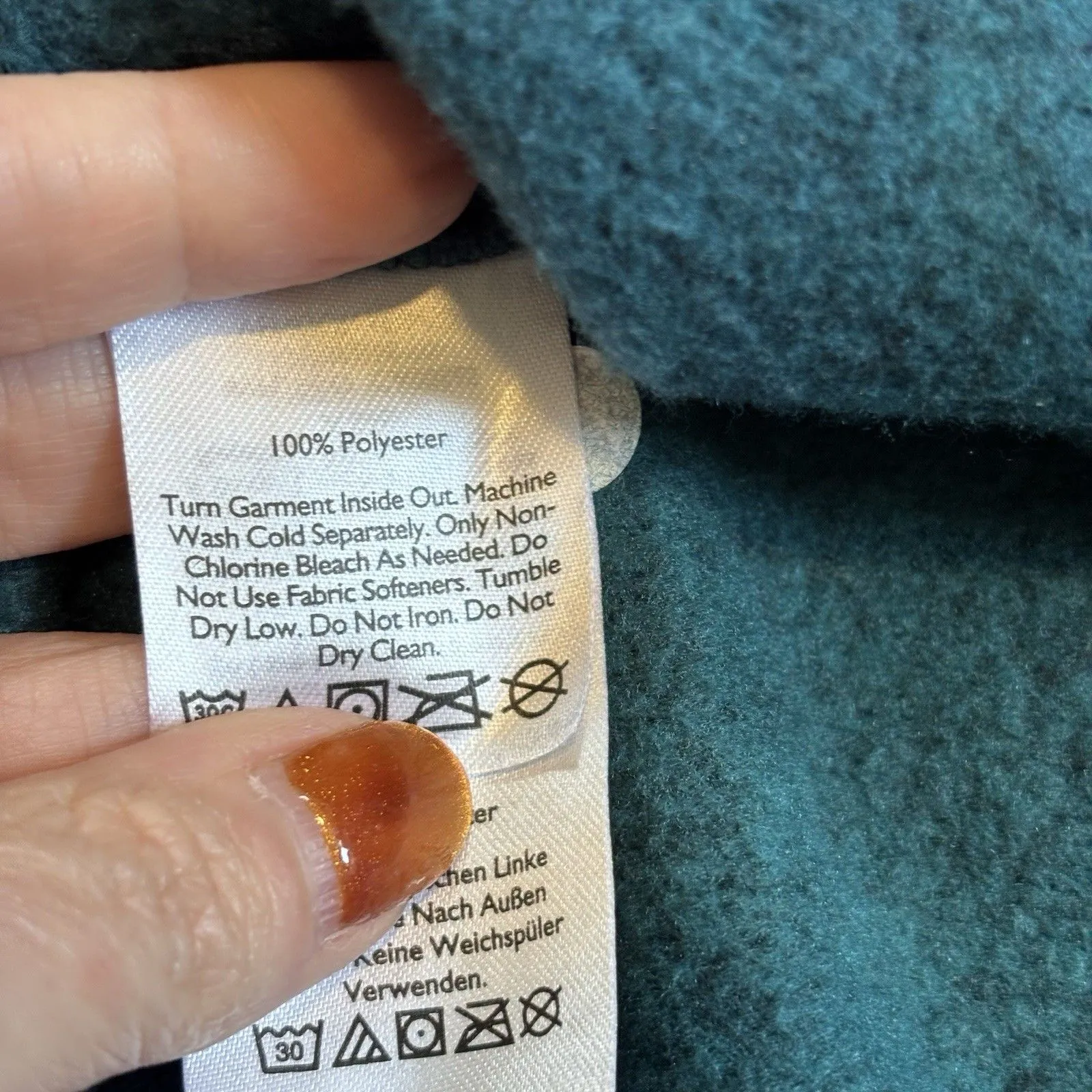 EDDIE BAUER Womens Cozy FLeece Mock Neck Pullover Teal Sweater Size M Casual - Image 11