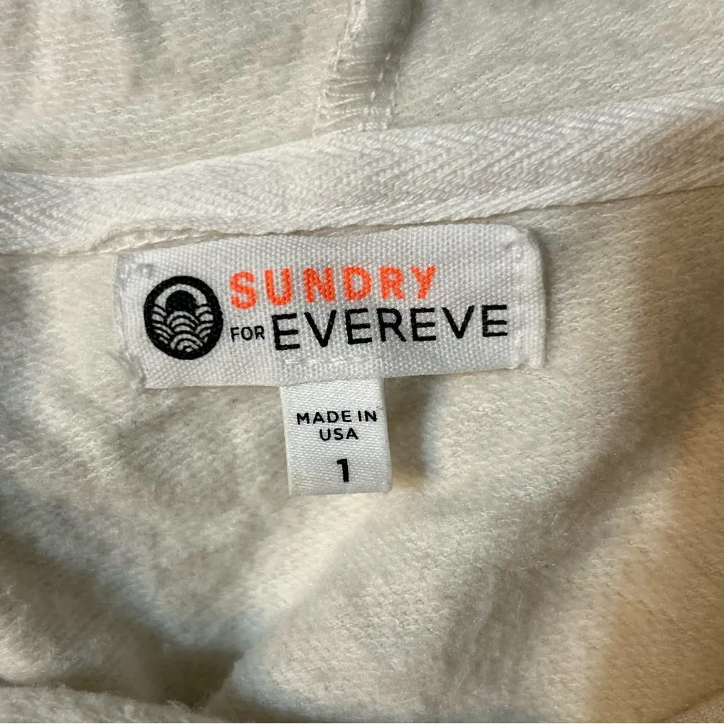 Sundry for Evereve White Modal Jersey Puff Sleeve Hoodie Size Small - Image 9