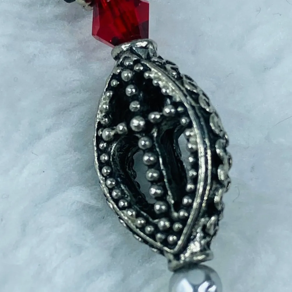 Womens Beaded Charm Bracelet Asymmetrical Beads Adjustable with Extender Chain - Image 5