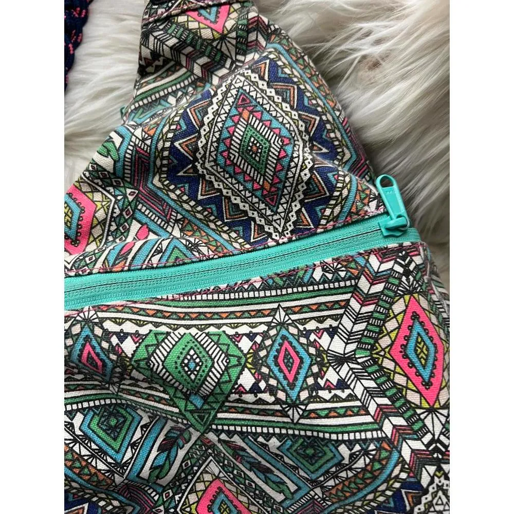 SLOPE Stylish Sling Bag with Vibrant Tribal Design Gray - Image 3