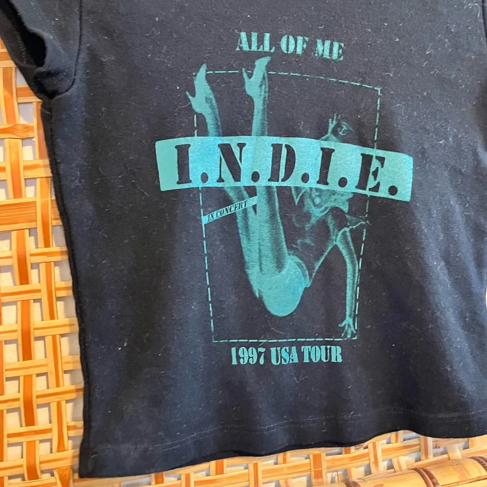 John Galt Brandy Melville Ashlyn Indie Crop Baby Tee Rare Black - Image 3