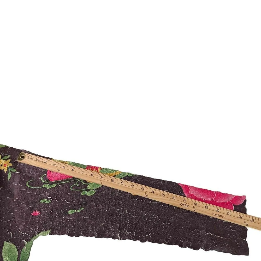 Womens Crinkle Chinese Oriental Tunic Top Dress Size‎ M Mandarin Collar floral Pink Size M - Image 5