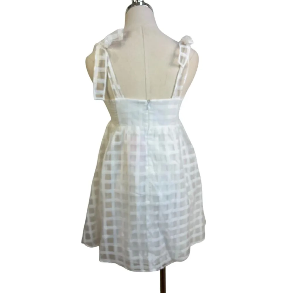 Amanda Uprichard  Russo Mini Dress White Windowpane - Image 11