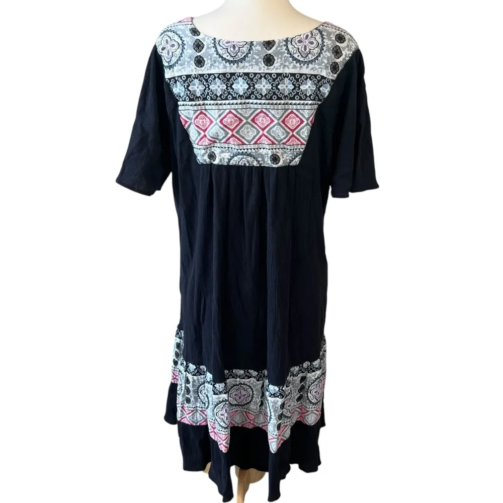 National Santa Fe Border Print Patio Dress Black Size L - Image 10