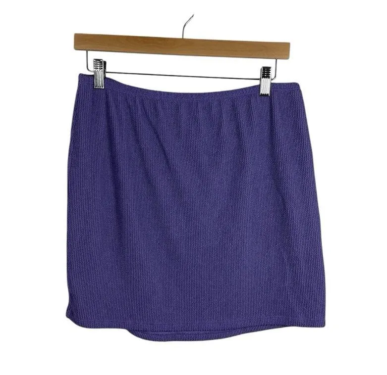 Good American Always Fits Sculpt Mini Skirt Beach Cover Up Purple Size 5/6 - Image 2