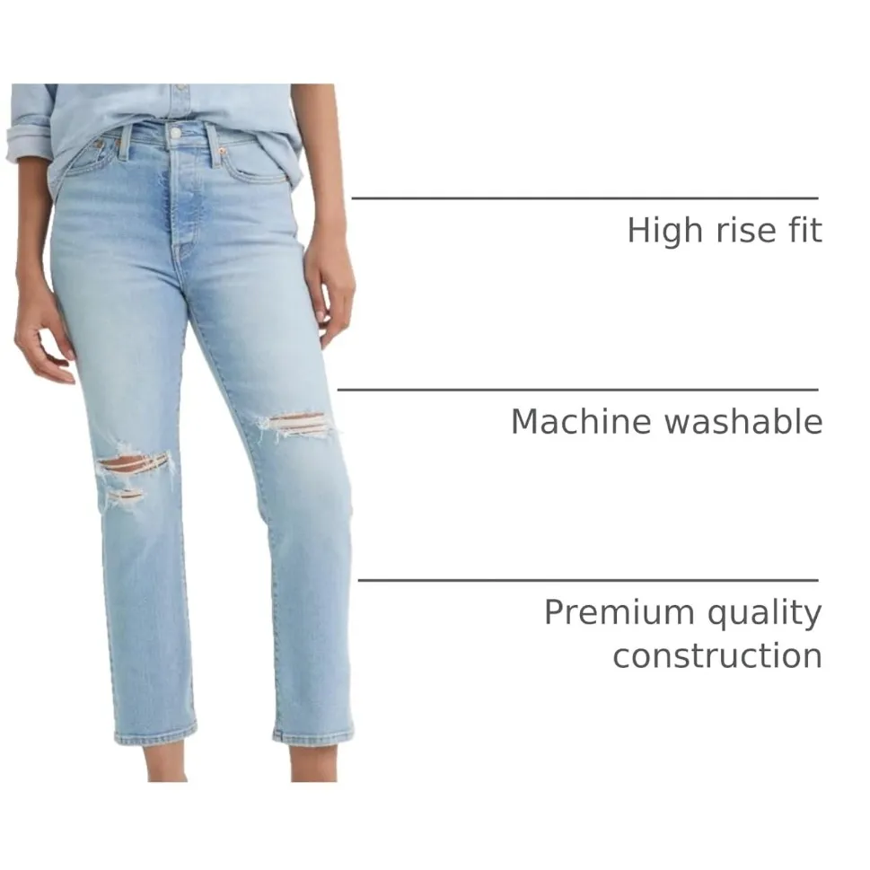 NWT Levi's Wedgie Straight Jeans Struck By Lightning 29x28 – 29 - Image 4