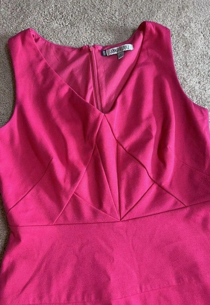 Jennifer Lopez Women's Size 4 Dress Sheath Pink Sleeveless JLo Dress #J1 - Image 7