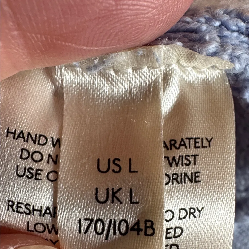 Free People Found My Friend Bouclé Pullover Crystal Sky Blue Size Large Oversize - Image 9