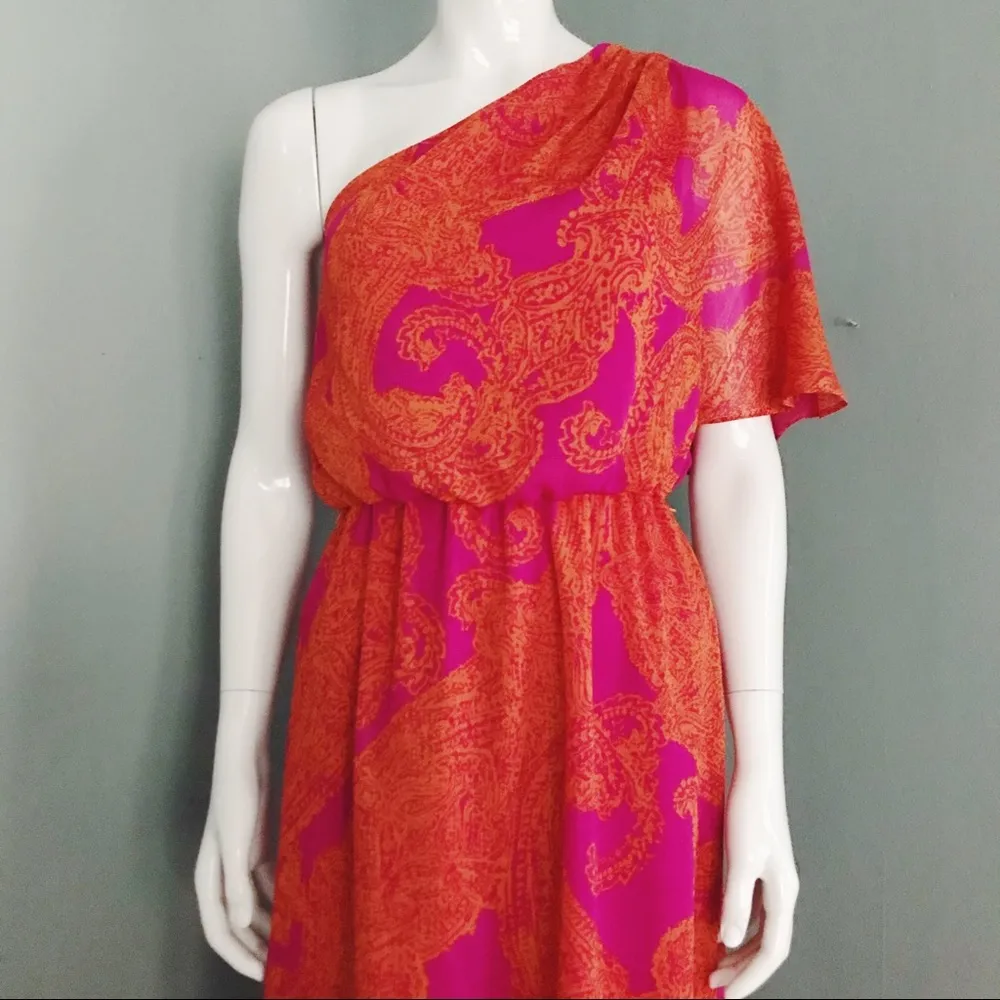 Patterned One-Shouldered Maxi Dress | Size S - Image 2