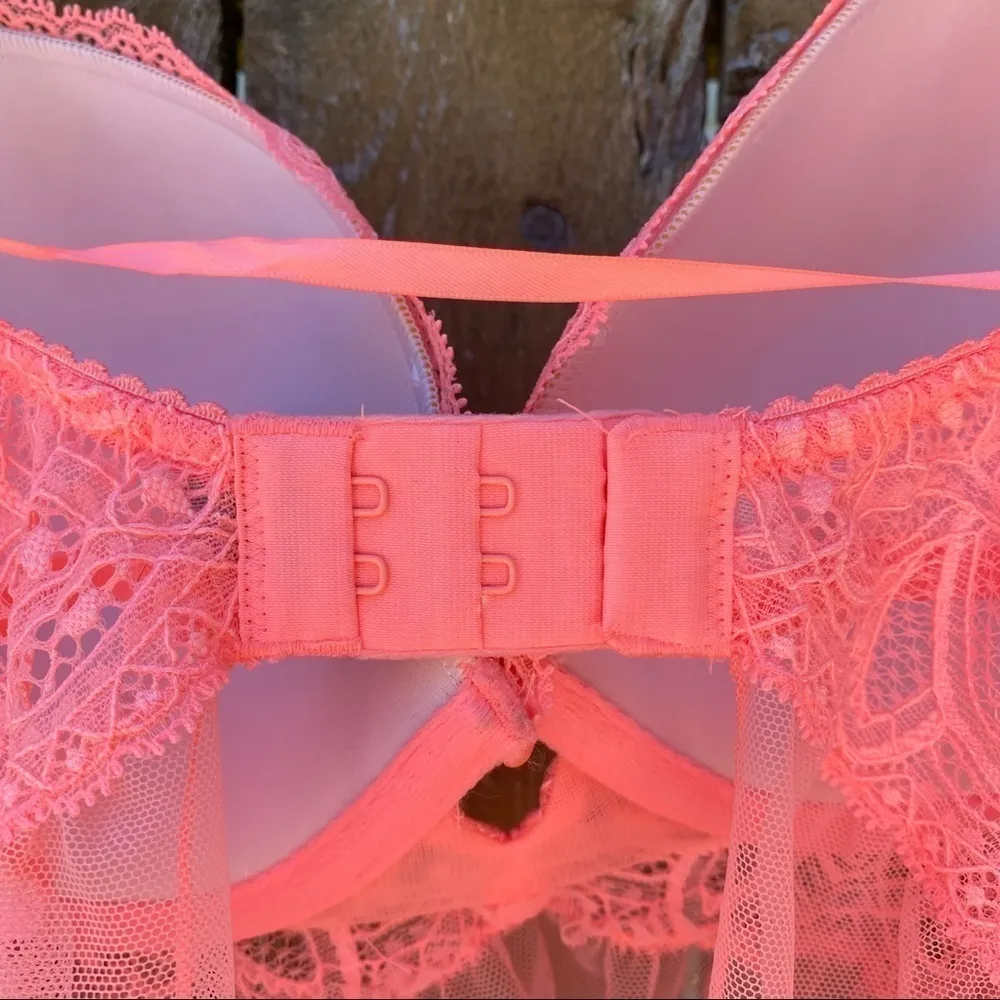 NWT Victoria’s Secret Coral Lace Sheer Babydoll Top Sz 36D - Image 10