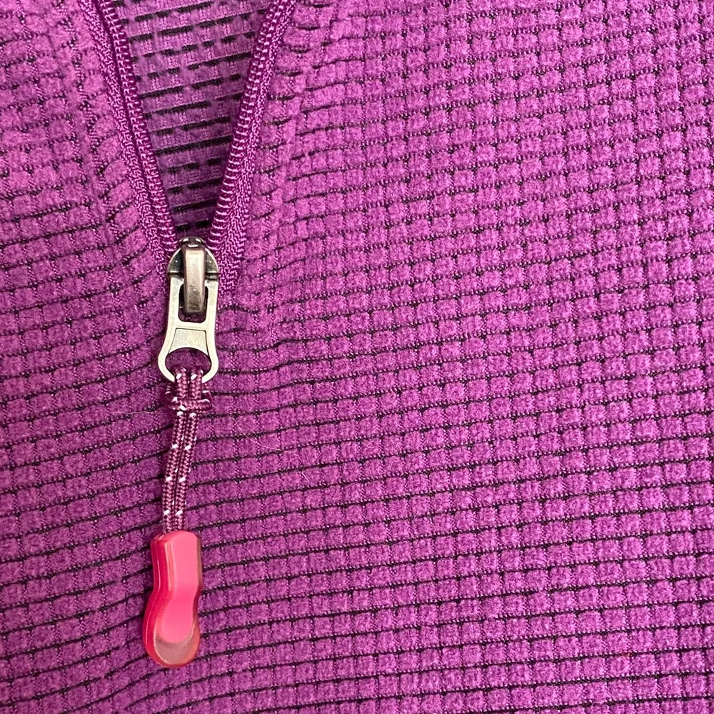 Tangerine long sleeve Athletic pullover top shirt waffle knit 1/4 zip purple L - Image 6