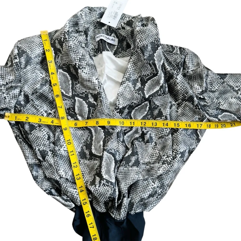 NONchalant Faux Leather revolve white/black/gray snakeskin bodysuit NWT - Image 14