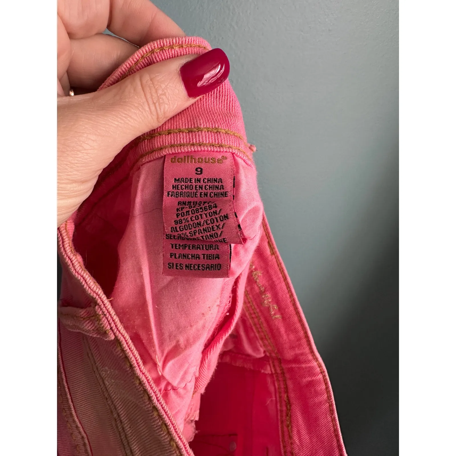 Dollhouse Y2K Pink w/ Gold Metallic Low Rise Cut Off Shorts - Image 6