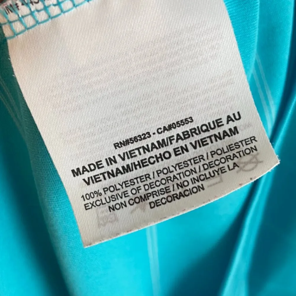 Nike Golf Turquoise Striped Tour Performance Collared Tank Top - Image 5