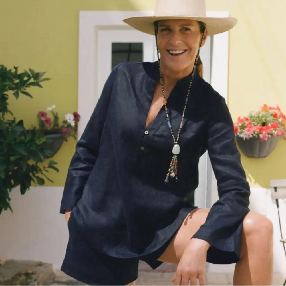 Tuckernuck India Hicks Eleuthera Shorts XL NWT Navy 100% Linen High Rise Summer - Image 5