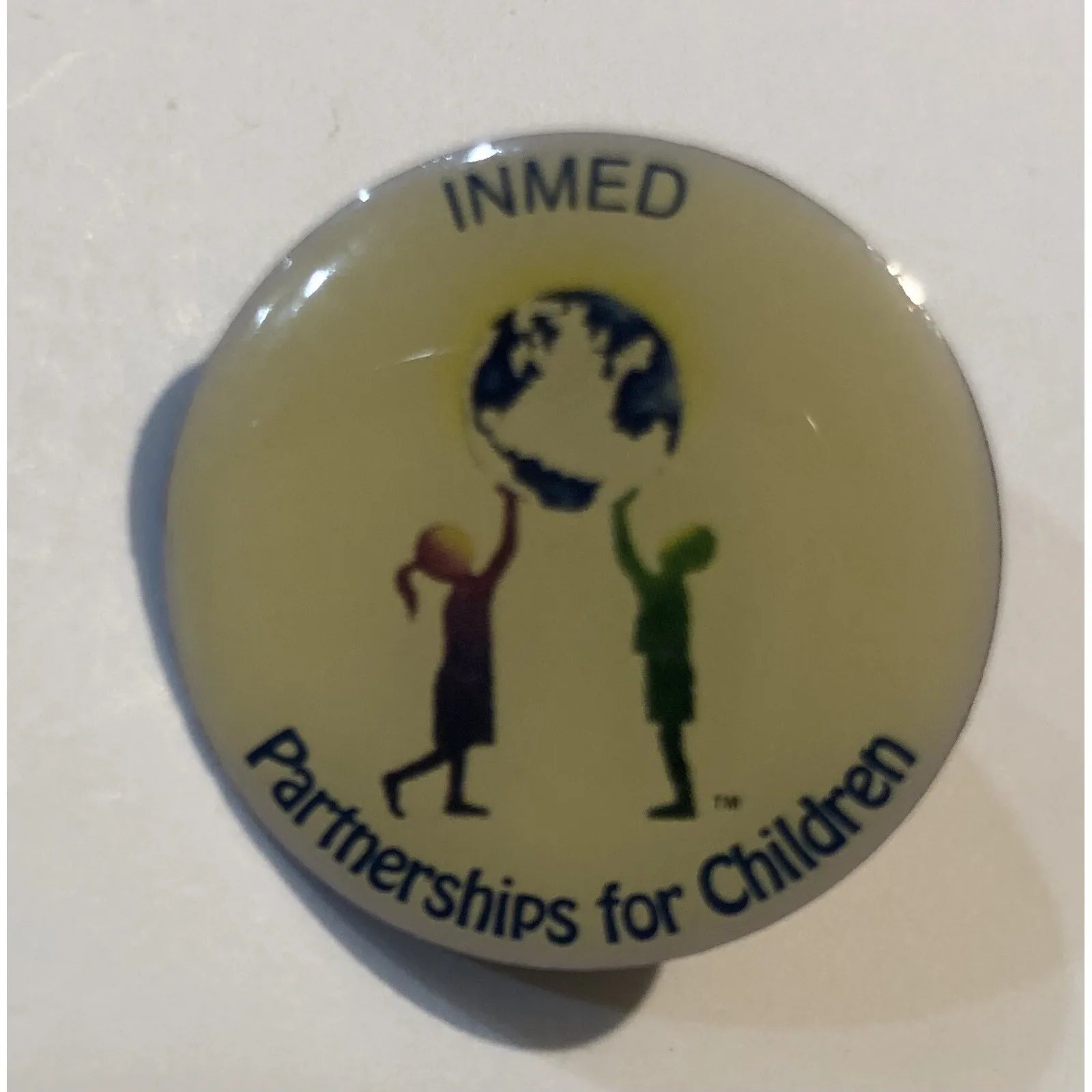 Vintage INMED Pin INMED‎ Partnership For Children Pin, Rare Pin Children Globe - Image 6