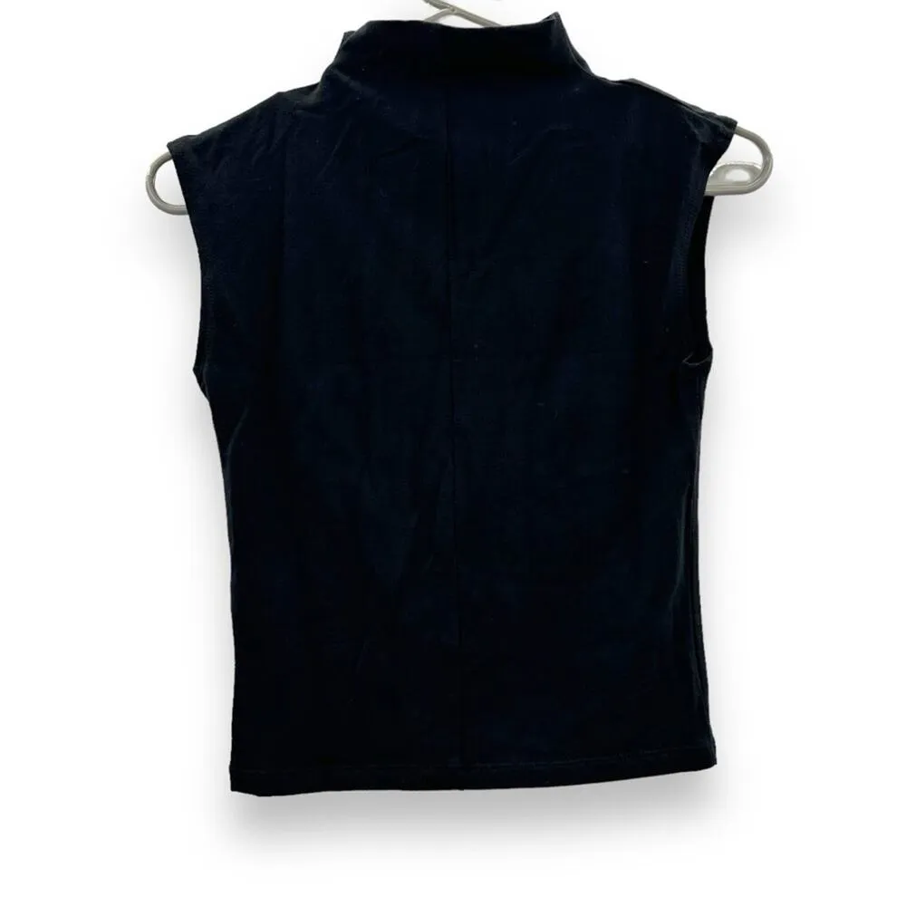 Madewell True Black Funnel Neck Cropped Muscle‎ Sleeveless Tee Sz XS NEW - Image 4