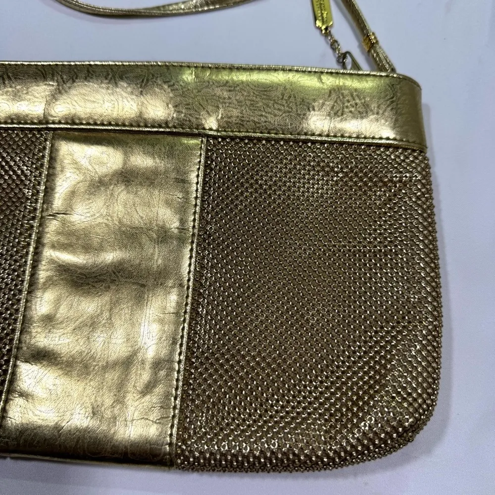 Whiting and Davis International Gold Metallic Mesh Crossbody Bag - Image 10