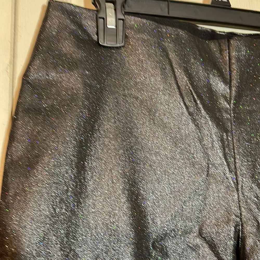 Versona Contemporary Black Faux Leather Sparkle Leggings Size 12 - Image 10