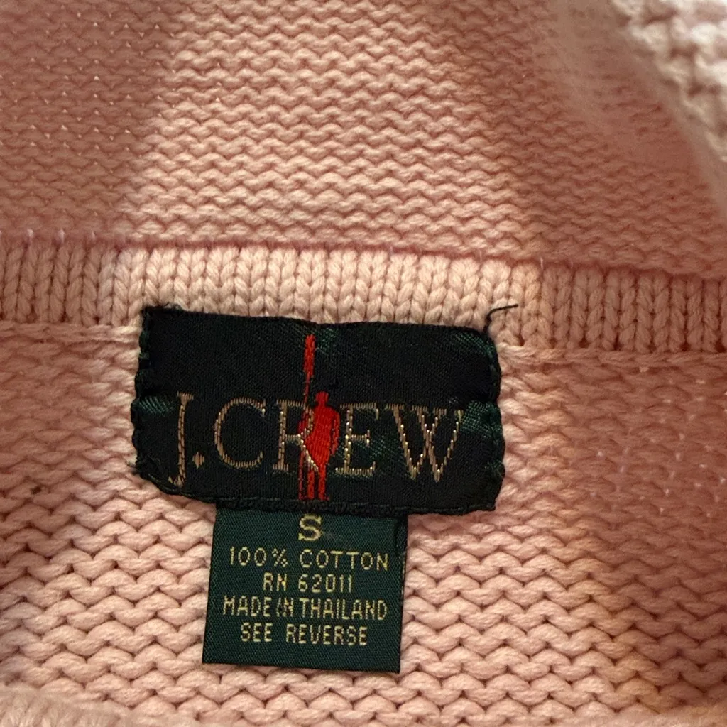 Vintage J. Crew Pink Cotton Rollneck Sweater Sz S - Image 2