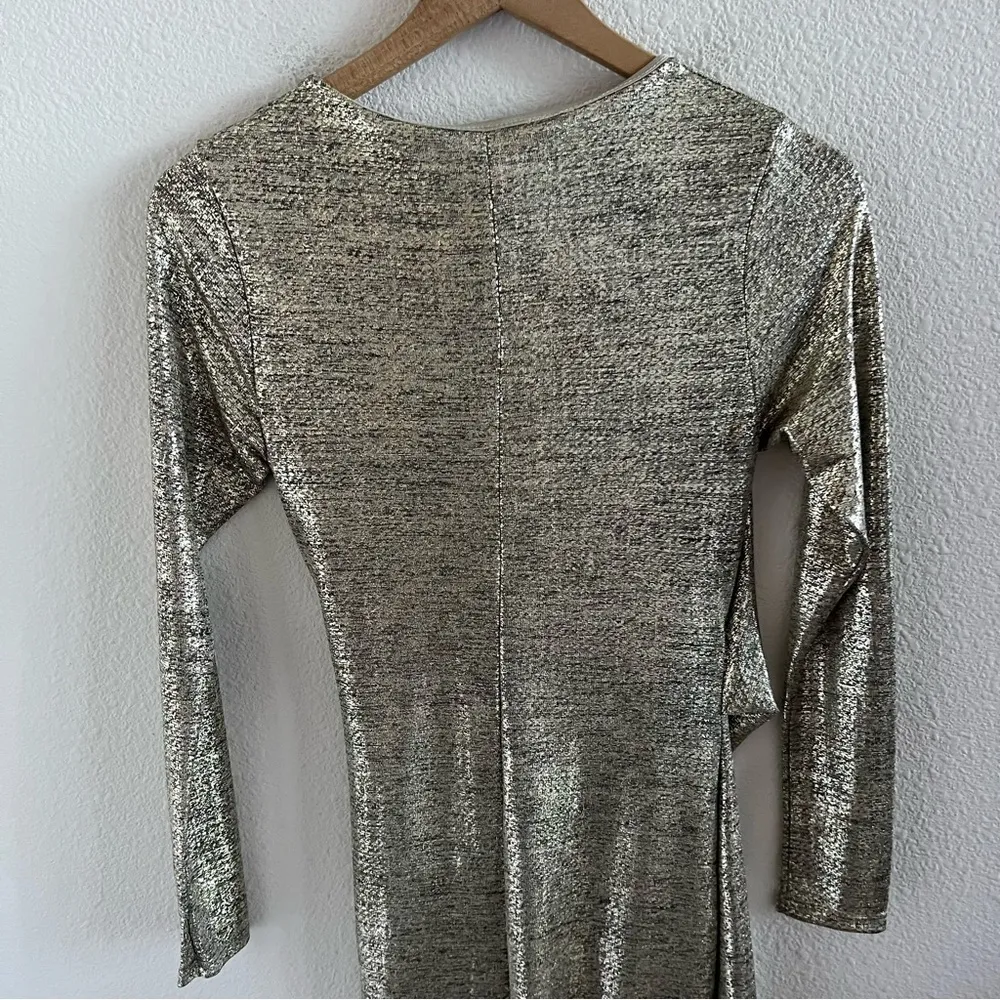 Lulu's Metallic Long Sleeve Dress Small - Image 4