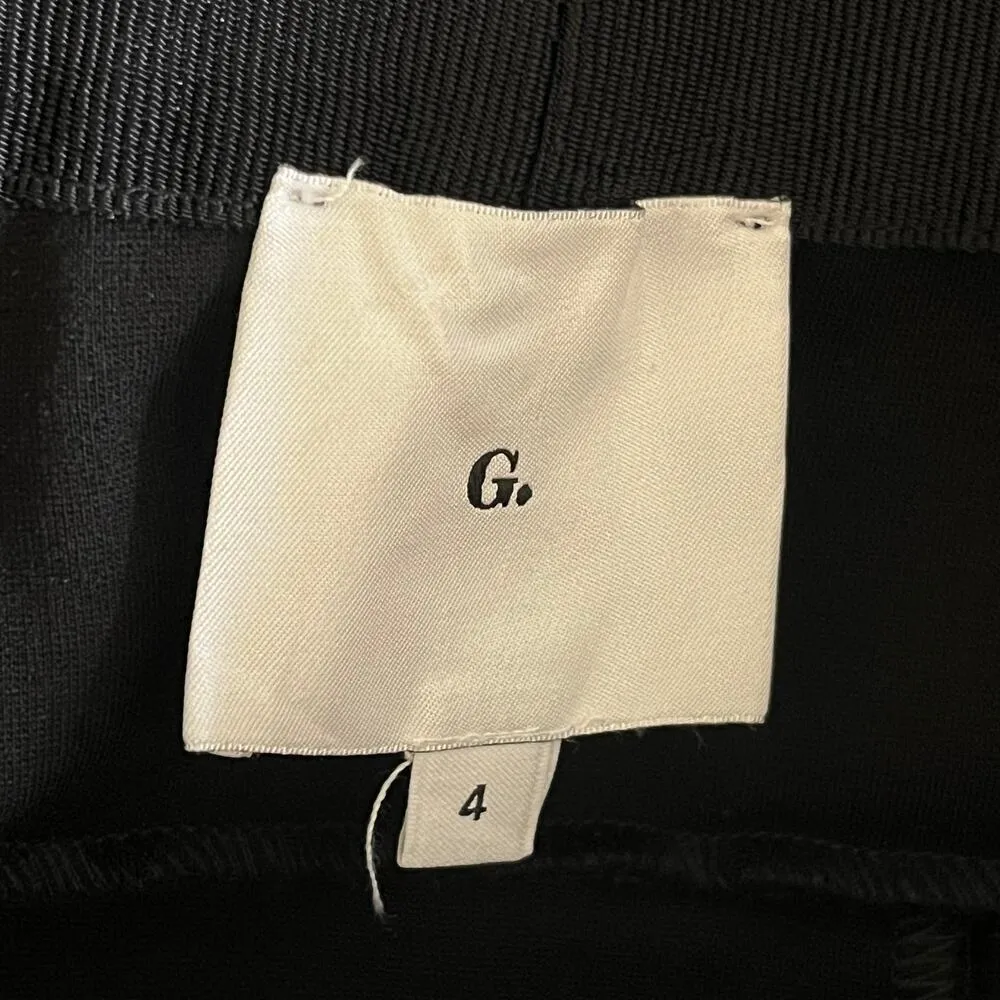 G. Label by Goop Women's Black Viscose Ribbon Trim Pull On Cropped Pants Size 4 - Image 5