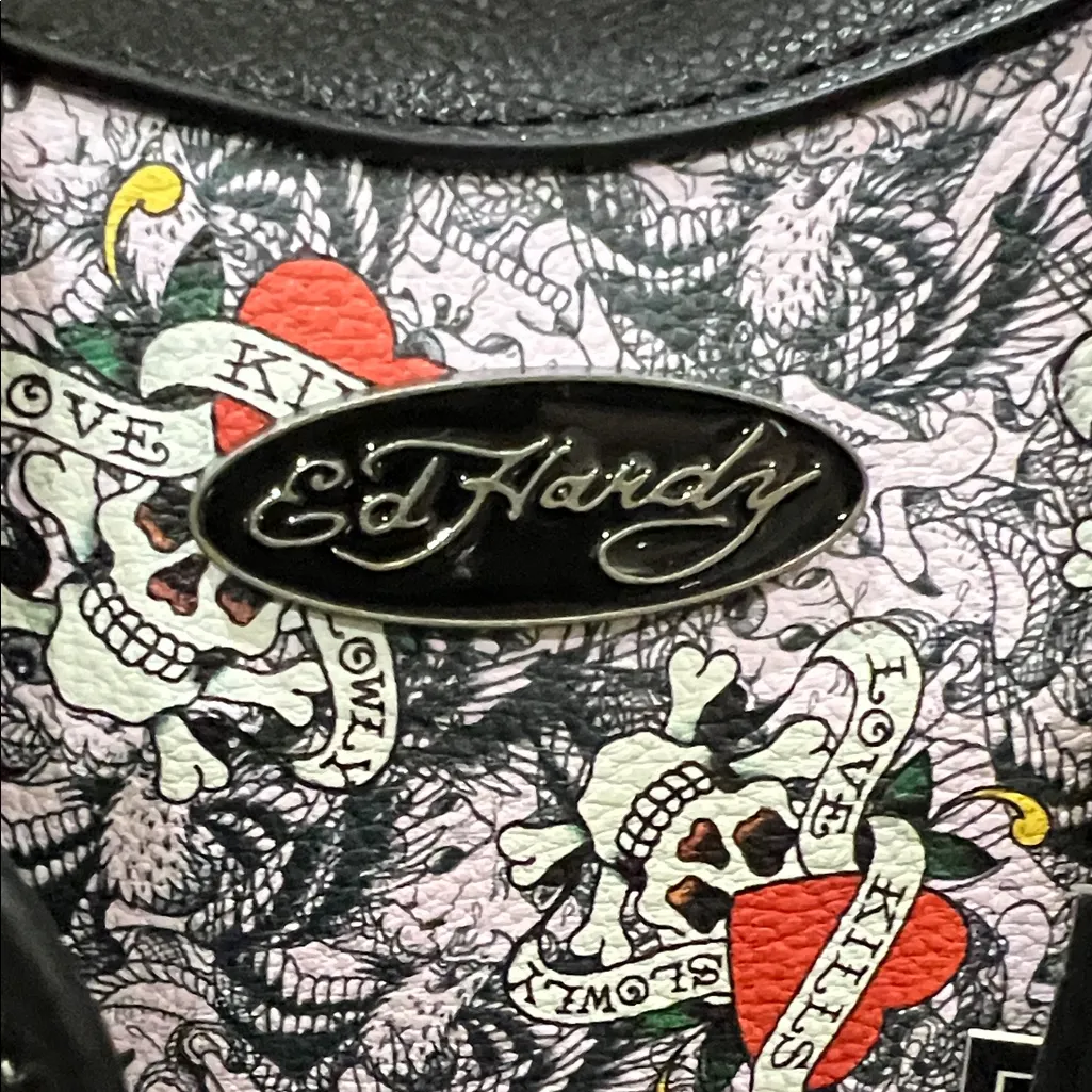 Ed Hardy | Skull & Heart Mini Satchel w/ Bag Charm - Image 2