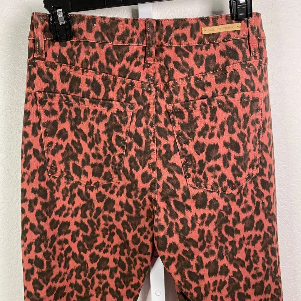Soft Surroundings Womens The Ultimate High‎ Rise Leopard Skinny Jeans Size 6 - Image 9