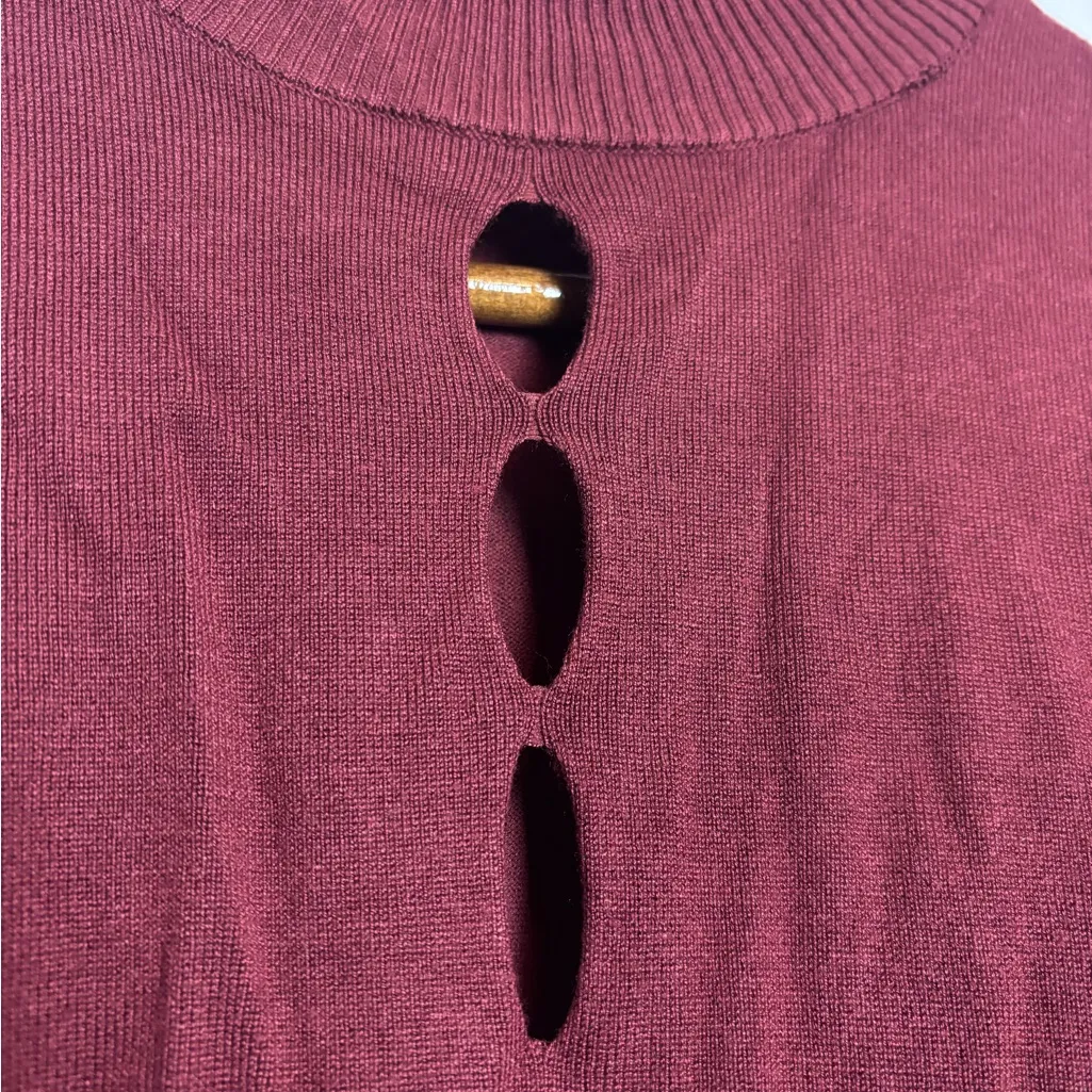 Torrid Red Maroon Mock Neck Keyhole Pullover Sweater - Image 7