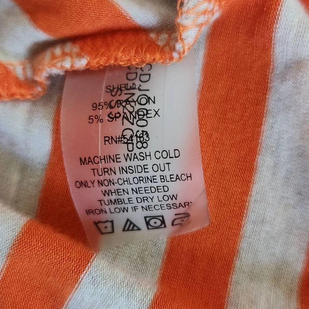 Calvin Klein Sleeveless Orange Striped Dress Size 4 Chevron Striped Dress - Image 8