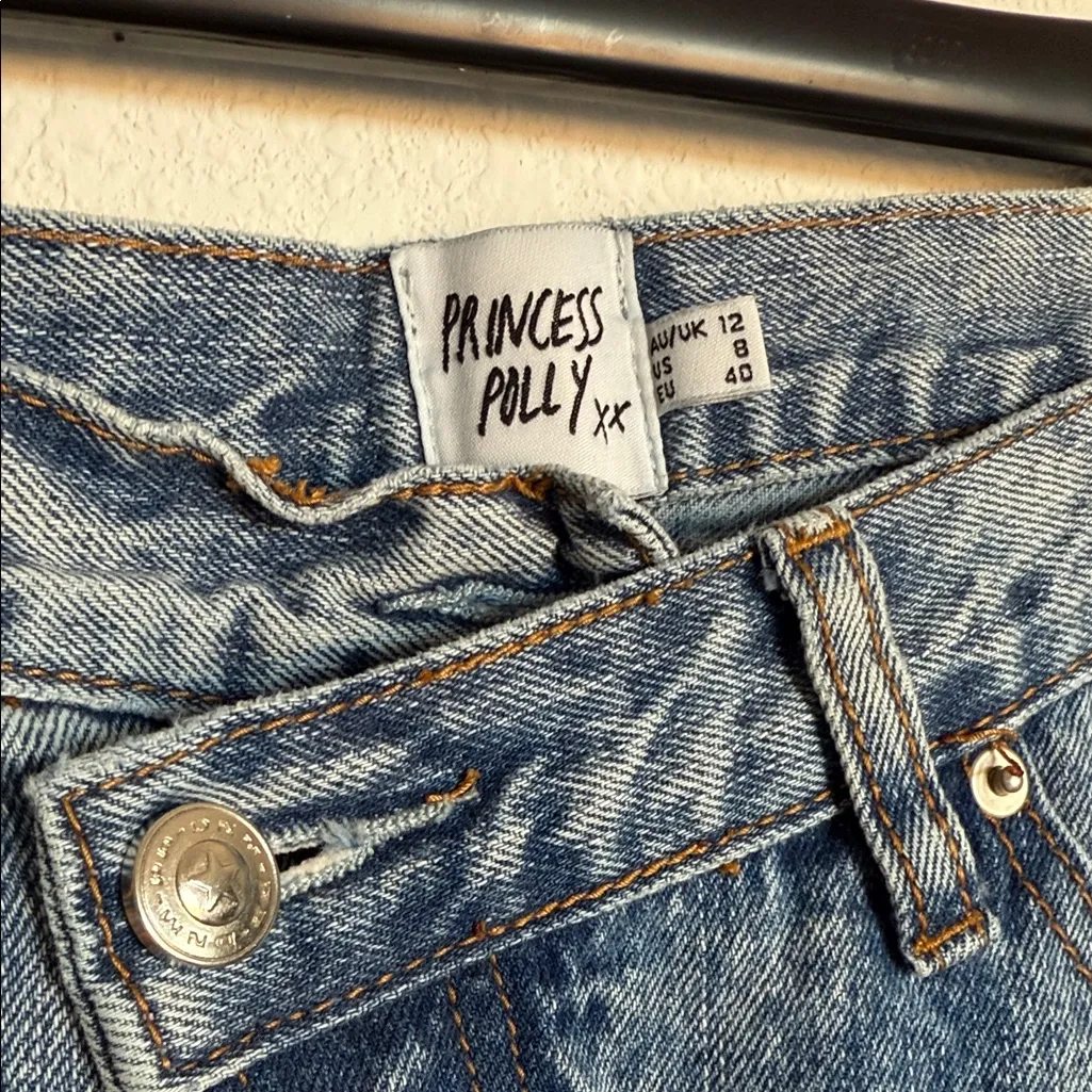 Princess Polly  Light Blue Denim Overalls - Image 2