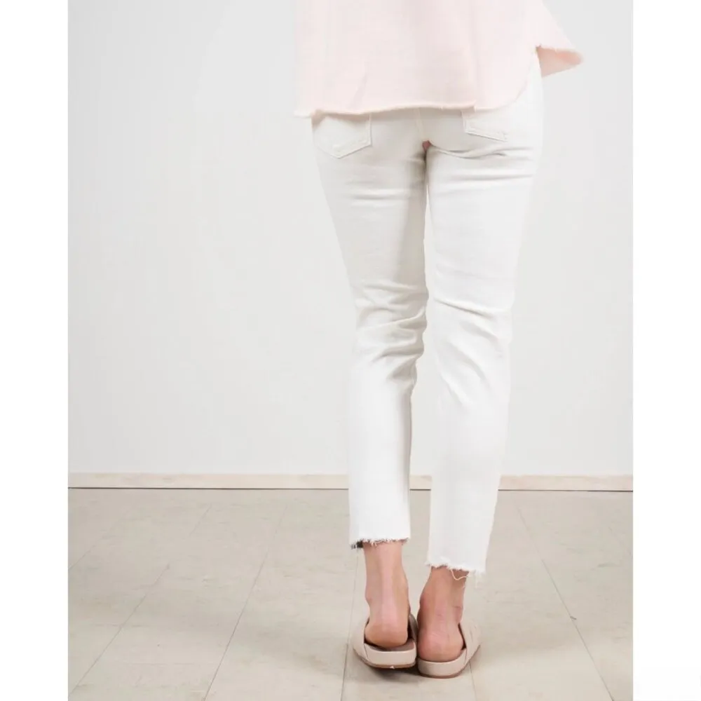 Moussy Denim Burnside Mid Rise Skinny‎ Jeans Minimalist Classic Japan White 26 - Image 3