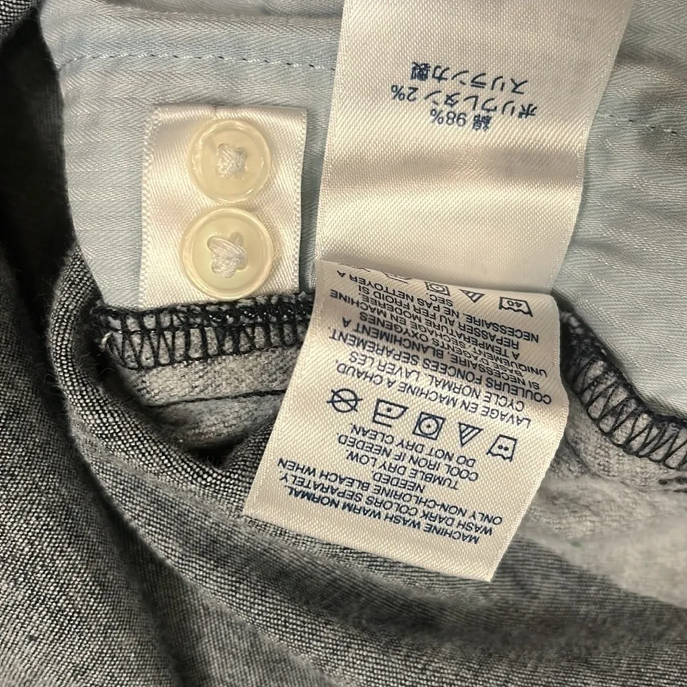 Lands’ End stretch cotton denim belted shirt dress indigo blue XL Tall - Image 11