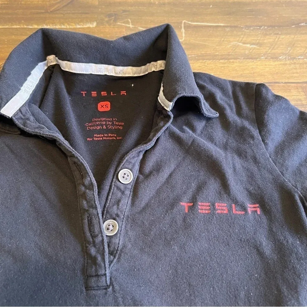 Tesla Black Logo Polo Size XS - Image 8