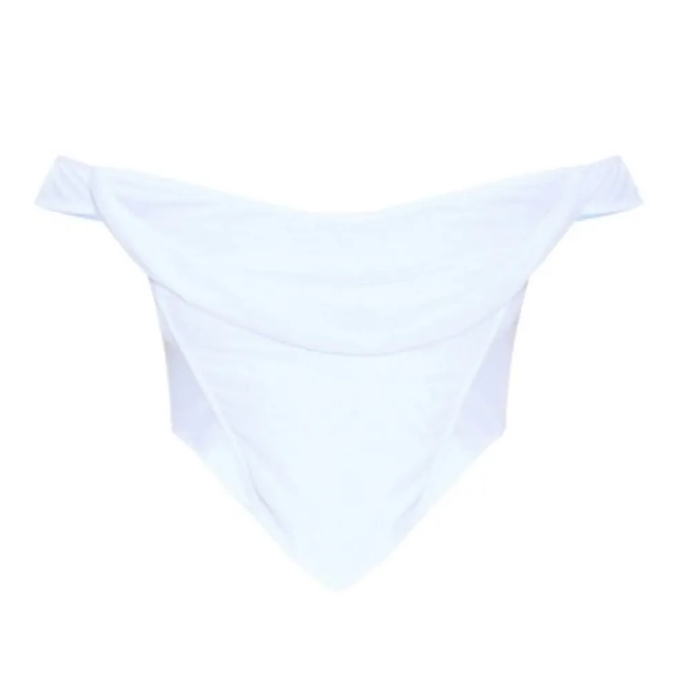 PrettyLittleThing White Corset Mesh Bardot Top Women Size 10 (M) - Image 4