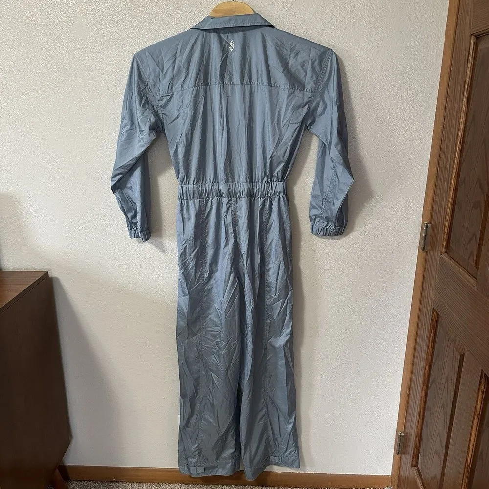 Free‎ People Movement Golden Hour Jumpsuit Size Medium Blue Long Sleeve NWT - Image 4